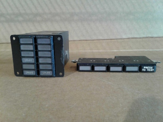 HUGHES MASTER CAUTION PANEL 369A4672 & GRIMES CAUTION PANEL 65-0460-1