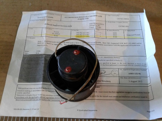 BELL 206 FAN 206-070-475-003 (INSPECTED/TESTED)