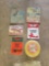 (5) SMALL TIN SIGNS & CALVERT THERMOMETER