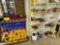 METAL HARDWARE CABINET WITH CONTENTS AND SEVERAL BOXES OF MISC HARDWARE