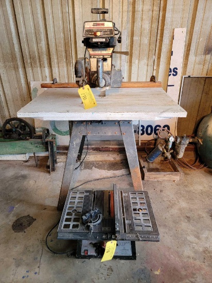 CRAFTSMAN 10" RADIAL ARM SAW & LUDELL MACHINERY 10" TABLE TOP SAW (HAS BAD MOTOR)
