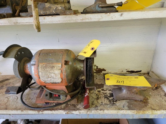 BENCH GRINDER & SMALL ANVIL