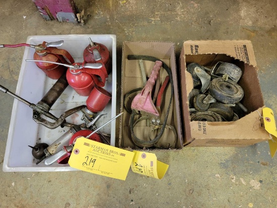 OIL CANS, FILTER WRENCHES & ROLLERS
