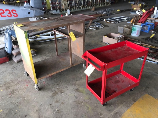 PARTS CART & METAL WORK BENCH