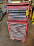 CRAFTSMAN 9 DRAWER BOTTOM & 10 DRAWER TOP TOOL BOX, ROLL-A-ROUND
