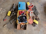 1 TON, 1/2 TON MANUAL CHAIN HOISTS, COME-A-LONGS, TIE DOWN STRAPS, LOG CHAIN