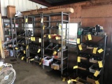 (5) SECTIONS OF METEAL SHELVING. (4) ARE 7' x 3' W WITH 18