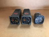 VERTICAL SPEED INDICATORS (2) COLLINS VSI-80A'S (1 WITH DAMAGED GLASS) & (1) UNITED P/N 7030 CORES