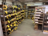 (11) SECTIONS OF RIVIT RACK SHELVING. ALL ARE 4' LONG WITH 12