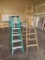 6 FT FIBERGLASS & 8 FT WOODEN STEP LADDERS