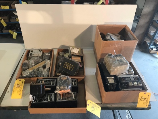 BOXES OF RELAYS, SOLENOIDS, TRANSVERTERS & ELECT INV