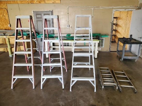 6 FT FIBERGLASS & ALUMINUM STEP LADDERS AND EXTENSION LADDER