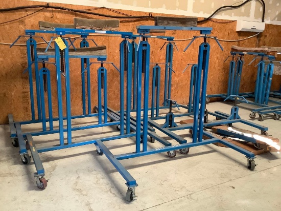 ADJUSTABLE HEIGHT SHORING STANDS 51", 61", 69" COLLAPSED HEIGHT, 76" LONG