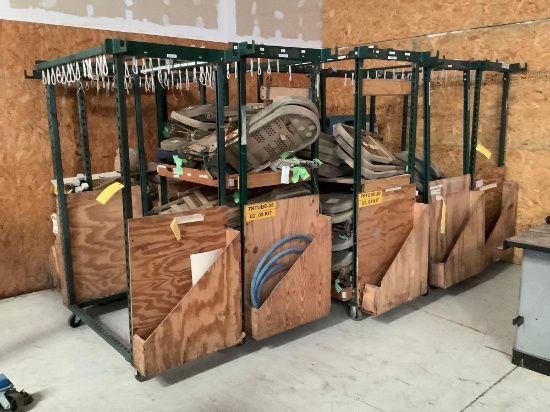 (10) TERMINAL CARTS & ROLLAROUND RACKS INCLUDES INVENTORY