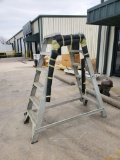 69 INCH TALL DOUBLE SIDED ALUMINUM MAINTENANCE LADDER
