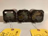 MITCHELL 5000E-1, E-8 & E-9 ATTITUDE GYRO'S (1 WITH CRACKED GLASS)