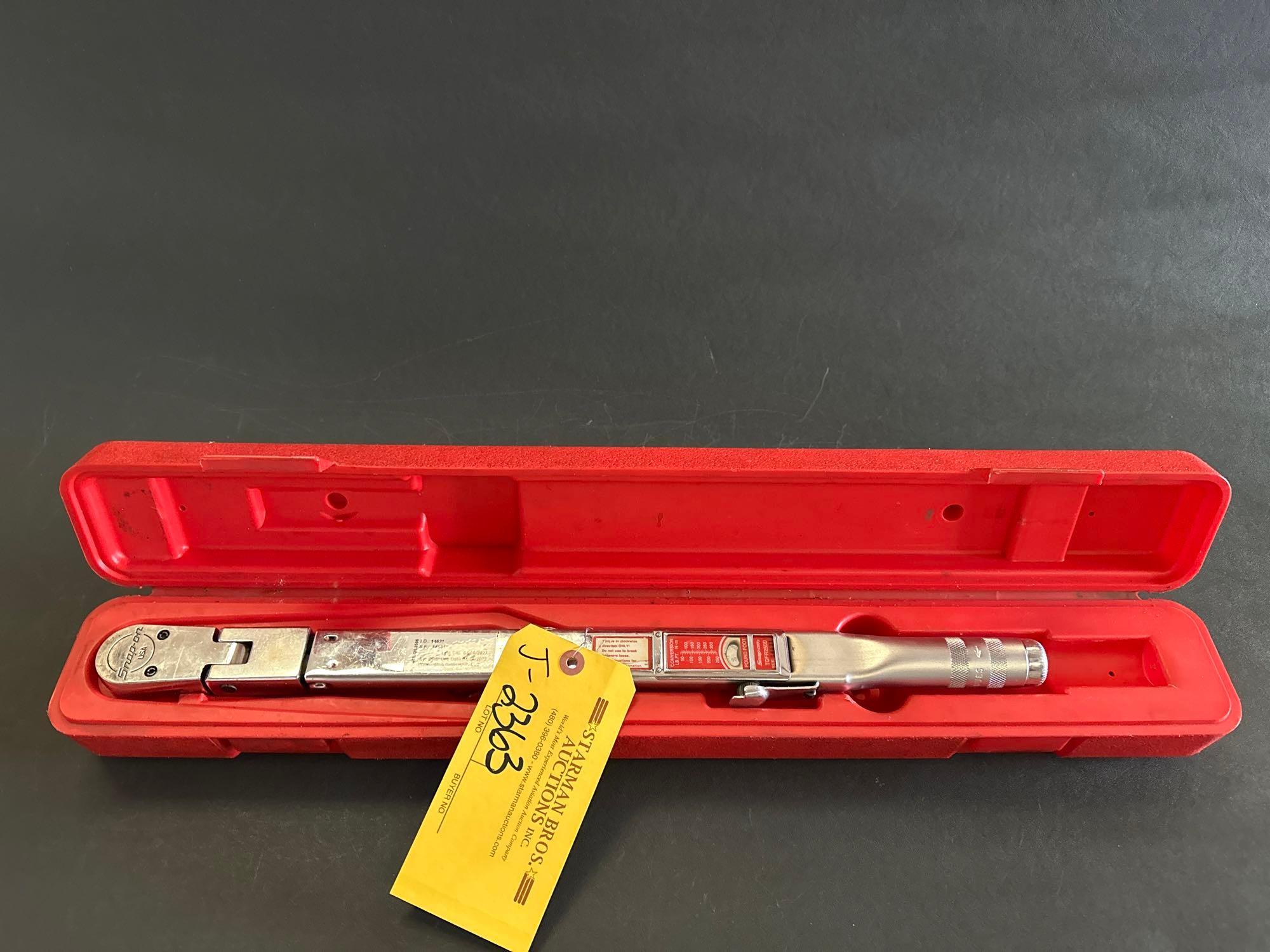 SNAPON TQFR250D FLEX HEAD TORQUE WRENCH 250 FT Proxibid