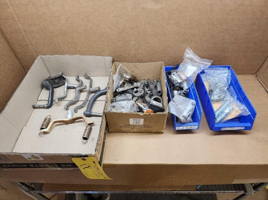 BOXES OF TAIL WHEEL MOUNTS, SPRINGS & INVENTORY