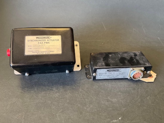 WOODWARD SYNCHRONIZER ACTUATOR 5485-020 & SYNCHROPHASER CONTROL BOX C213796