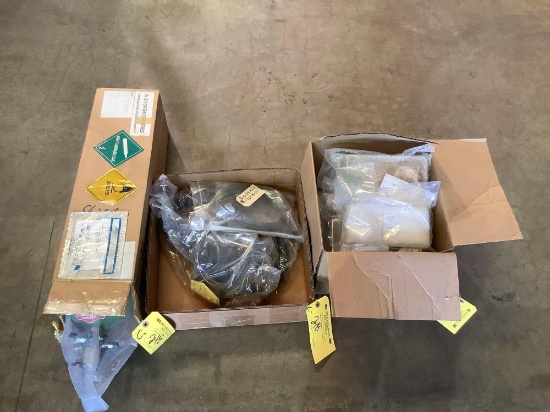 LOT OF OXYGEN BOTTLE, MASK & CONTAINERS