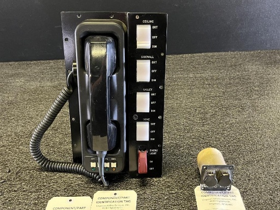 GROUND CREW INPUT UNIT (1) 1510-1-1 & INTERPHONE/LIGHT PANEL (1) 5483-1-7, (1) 601R520703-47
