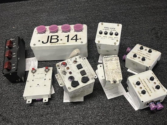 (LOT) JUNCTION BOXES (1) 601R52388-1, (1) 601R51581-3, (1) DK-249, (1) 601R53052-3, (1)