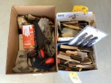 BOXES OF BRUSHES, GLOVES & MISC