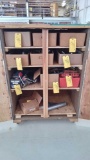 BOXES OF TRAILER HITCHES, TRAILER JACKS, TRAILER WIRING, ETC. DOES NOT INCLUDE CABINET