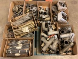 BOXES OF ENGINE GEARS, INTAKE TUBES, PUSHRODS & INVENTORY FROM TEAR DOWNS