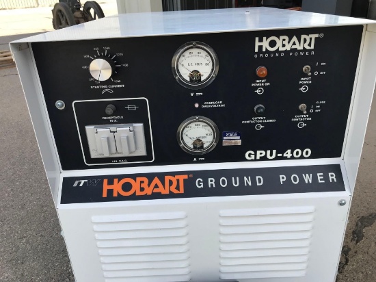 HOBART GPU-400 GROUND POWER CART, INPUT 20/230/460, 3 PHASE, OUTPUT 28.5 VOLTS D.C., 400 AMPS, MODEL