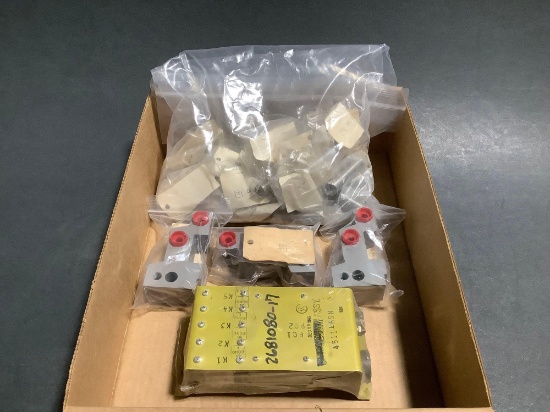 (LOT) LEARJET SQUAT SWITCH PANEL 2681080-17 (REPAIRED) , NEW VALVE BLOCKS 24192852-2 & PINS