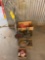 (LOT) CART WITH CHOCKS, JACKS & BLOW GUN