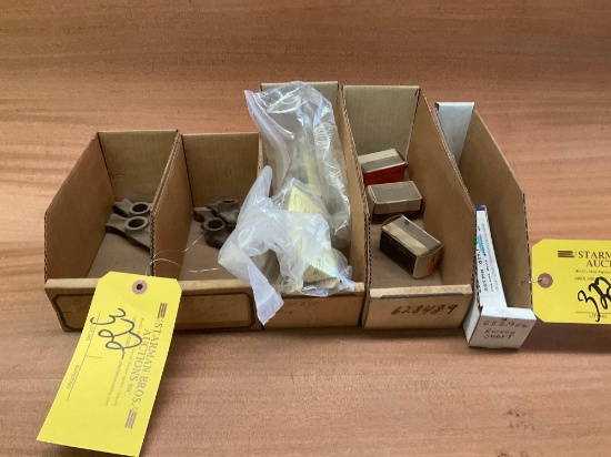 BOXES OF CONTINENTAL ROCKER ARMS, LIFTERS (RUSTY), ROCKER SHAFT & REPAIRED COUNTER WEIGHTS 53439,