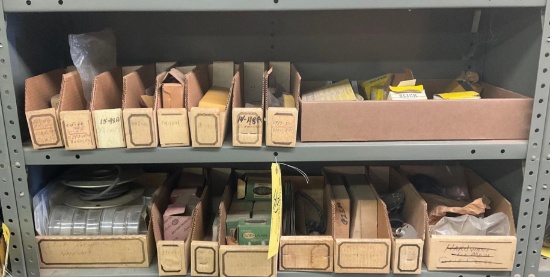 SHELVES OF NEW SLICK & EISEMANN MAGNETO REPAIR INVENTORY (DOES NOT INCLUDE SHELVES)