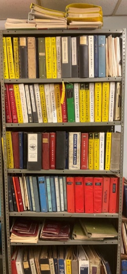 SHELVES OF CONTINENTAL, LYCOMING & MISC MANUALS (DOES NOT INCLUDE SHELF)