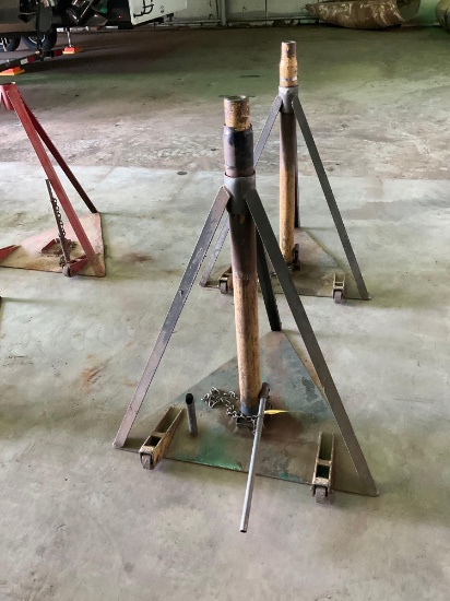 PAIR OF 42" SHOP BUILT AIRCRAFT JACKS (BOTH LIFT)
