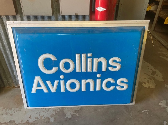COLLINS AVIONICS PLASTIC SIGN 51"W x 38"T