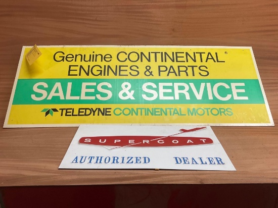 CONTINENTAL PLASTIC SIGN 48" x 18 & SUPER COAT SIGN 23" x 12"