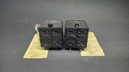 BONANZA INSTRUMENT CLUSTERS 36-380044-1 & 36-380021-1 (BOTH TESTED/ 1 HAS WRONG S/N ON TAG)