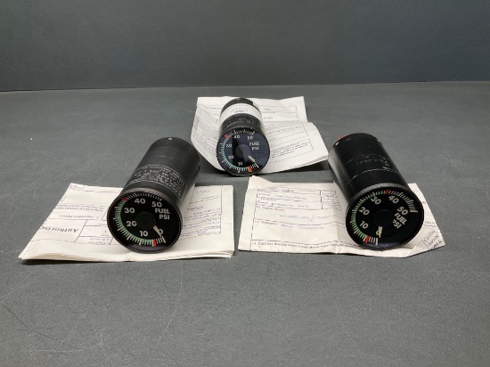 FUEL PRESSURE INDICATORS 124.044 (2 REPAIRED & 1 TESTED)