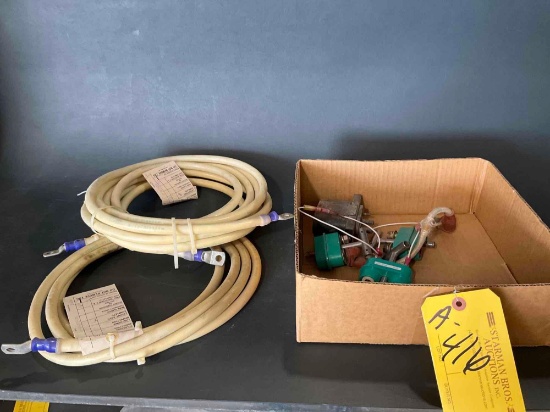 (LOT) BATTERY CONNECTORS & NEW BATTERY CABLES