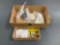 (LOT) NEW STATIC WICKS, USED TEMP SENSORS & HAWKER 800 POSITION SENSOR 3E1-500A