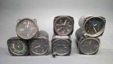 (LOT) AIRSPEED INDICATORS & ALTIMETERS (MOST ARE DAMAGED OR HAVE LOOSE PARTS)