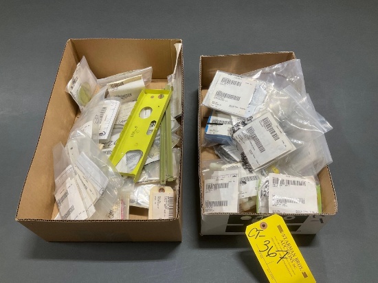 BOXES OF NEW & USED BEECHCRAFT AIRFRAME & HARDWARE INVENTORY 36-400027, 129-514053-11,