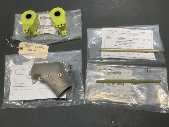(LOT) NEW BEECHCRAFT AILERON TUBE 35-521152-4, ELBOW 50-540012 & RUDDER PEDAL ARMS 50-524415-7 &