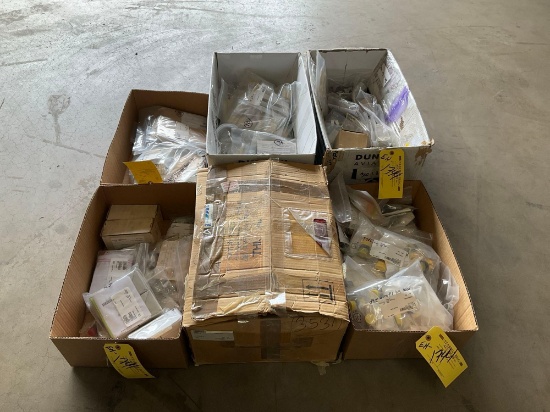 BOXES OF MICROPHONE & HEADSET REPAIR INVENTORY, ELECTRICAL & AVIONICS REPAIR INVENTORY