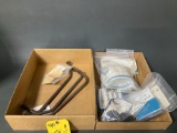 BOXES OF CYLINDER BASE WRENCHES, CROWSFOOT, PRESSURE LOSS ADAPTERS, FUEL SAMPLERS, ETC