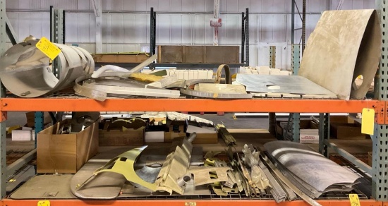 SHELVES OF NEW & USED CESSNA AND BEECHCRAFT AIRFRAME PANELS & INVENTORY (DOES NOT INCLUDE RACKS)