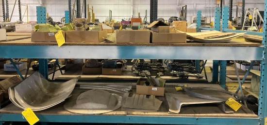 SHELVES OF NEW & USED BEECH & PIPER AIRFRAME INVENTORY (DOES NOT INCLUDE RACK)