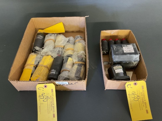 BOXES OF % RPM INDICATORS (MOST REPAIRED) TEMP INDICATORS & MISC
